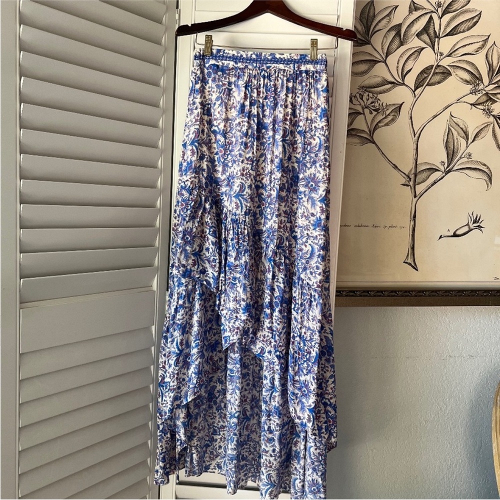 Floral Blue Maxi Skirt